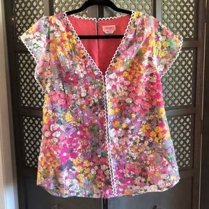 Kate Spade Floral Burnout Top - Size Large